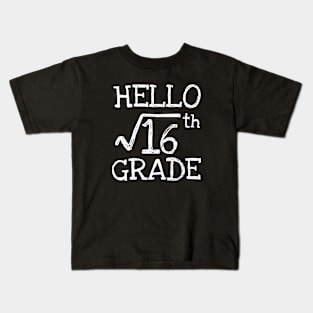 Hello 4th grade Square Root of 16 math Teacher Kids T-Shirt